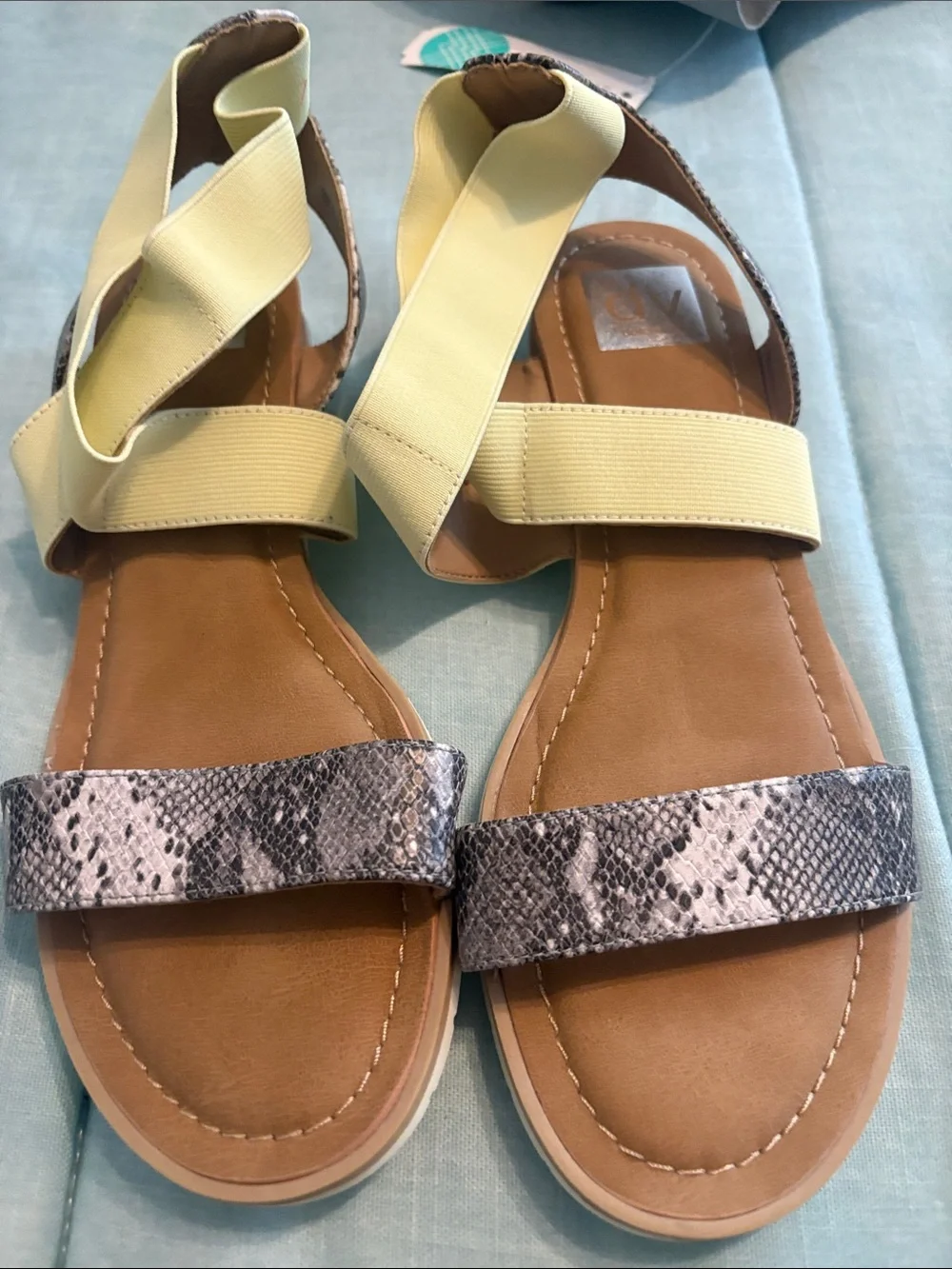 Dolce vita  Yellow & Snake Print  flips wedge Sandals - stitch fix 9.5